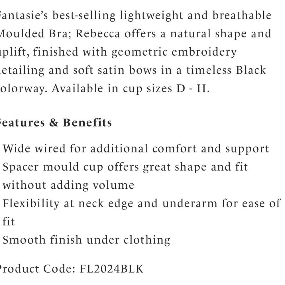 NWOT 34H Fantasie “Rebecca Molded Spacer Bra” - Picture 4 of 7